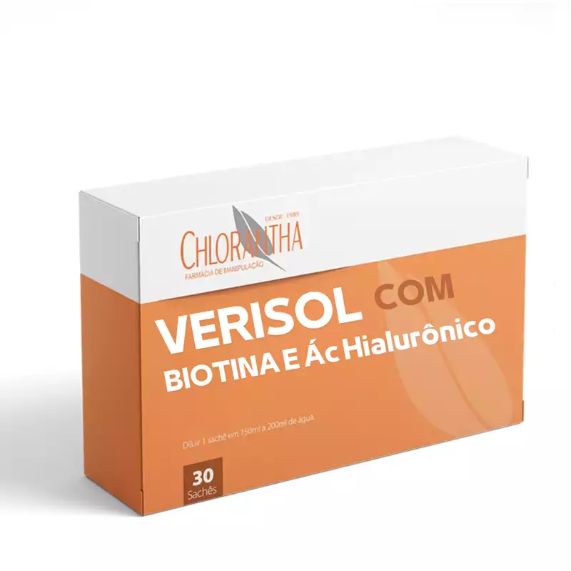 Verisol 2,5g+Biotina 1mg+Ácido Hialurônico 50mg 30 Sachês
